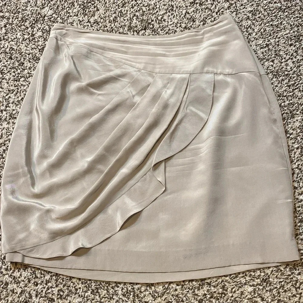 3.1 Phillip Lim Cream Mini Skirt with Draped Ruffle - Picture 8 of 8